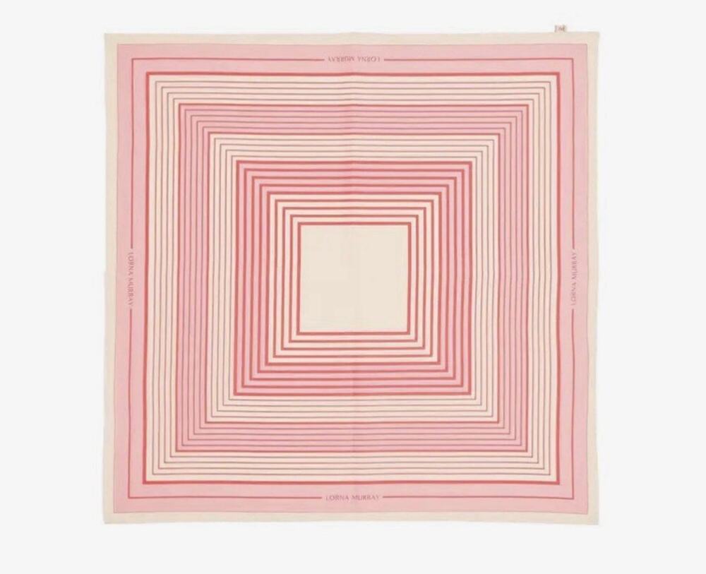 Lorna Murray Champagne Coast Soleil Coast Pink Cotton Silk Scarf NWT